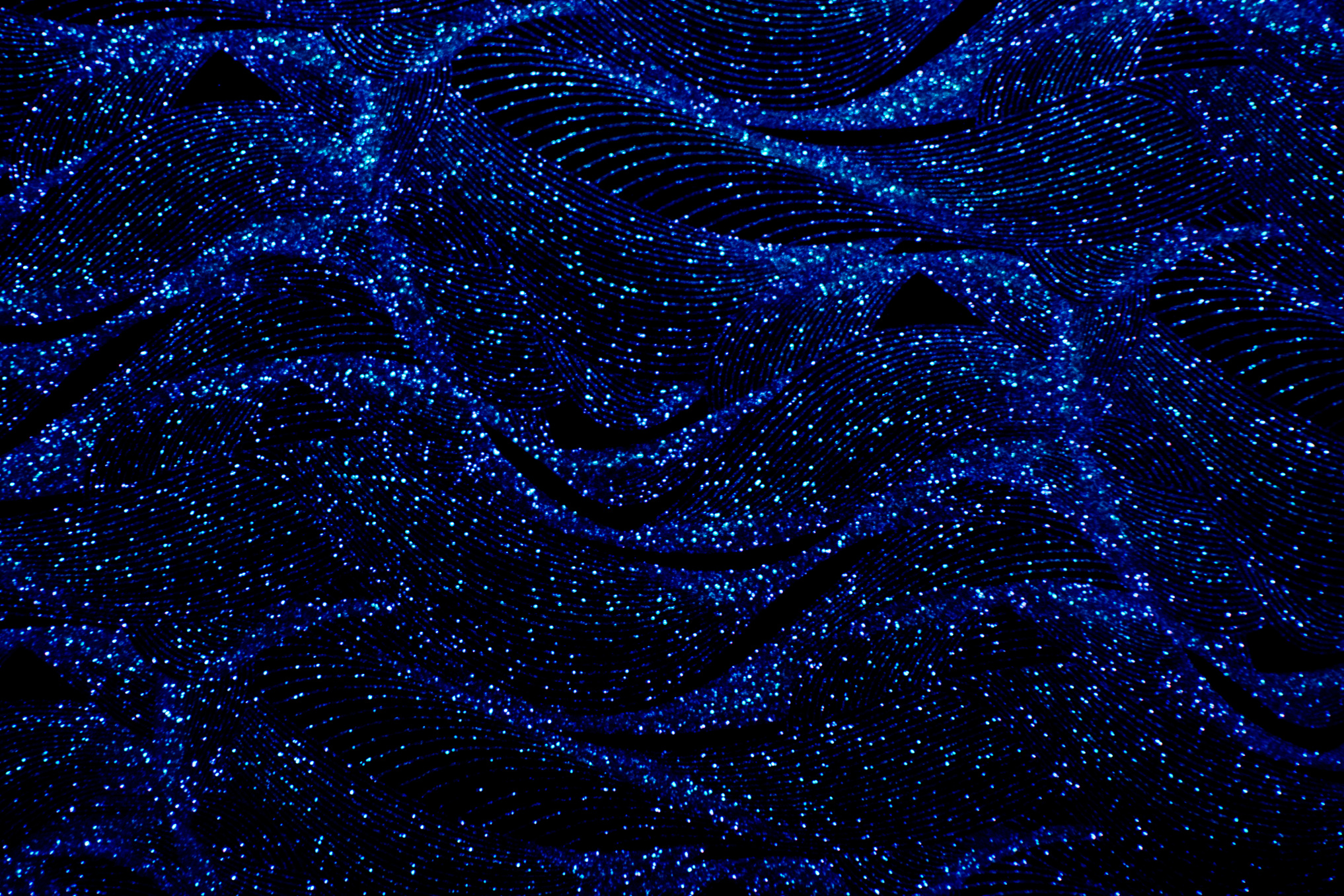 Blue Glitter on Black Background