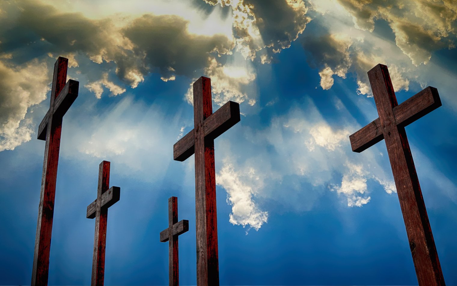 Crosses under a Cloudy Sky